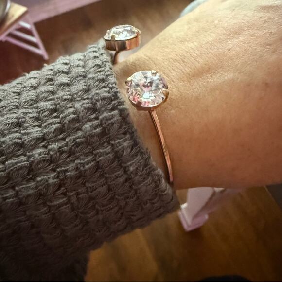 Sabika LIKE Rose Gold Tone Clear Crystal Cuff Bracelet NEW - Picture 4 of 8